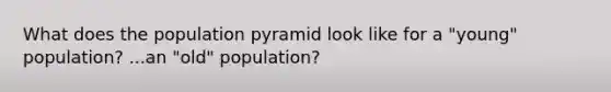 What does the population pyramid look like for a "young" population? ...an "old" population?