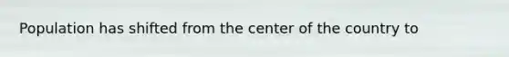 Population has shifted from the center of the country to