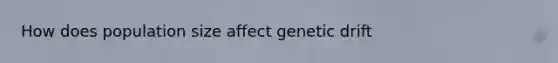 How does population size affect genetic drift