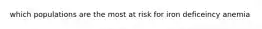 which populations are the most at risk for iron deficeincy anemia