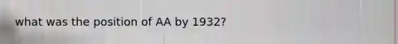 what was the position of AA by 1932?