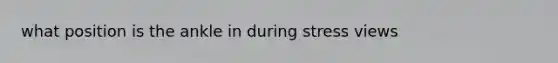 what position is the ankle in during stress views