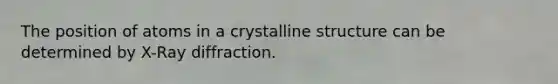 The position of atoms in a crystalline structure can be determined by X-Ray diffraction.