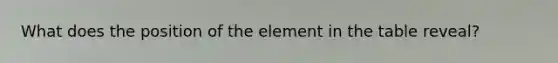 What does the position of the element in the table reveal?