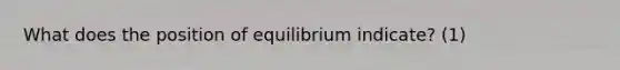 What does the position of equilibrium indicate? (1)