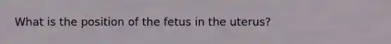 What is the position of the fetus in the uterus?