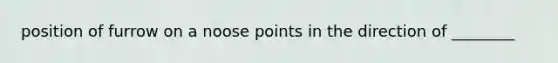 position of furrow on a noose points in the direction of ________