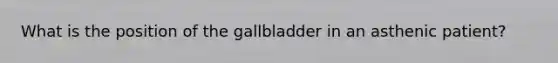 What is the position of the gallbladder in an asthenic patient?