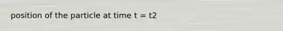 position of the particle at time t = t2