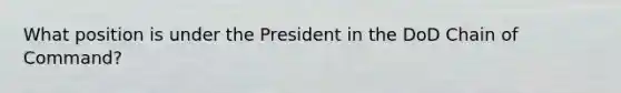 What position is under the President in the DoD Chain of Command?