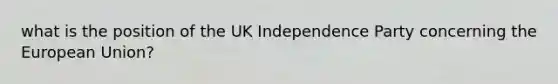 what is the position of the UK Independence Party concerning the European Union?