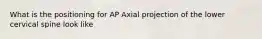 What is the positioning for AP Axial projection of the lower cervical spine look like