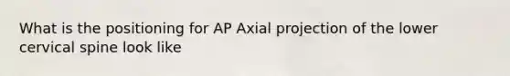 What is the positioning for AP Axial projection of the lower cervical spine look like