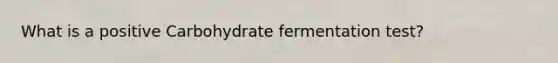 What is a positive Carbohydrate fermentation test?