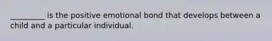 _________ is the positive emotional bond that develops between a child and a particular individual.