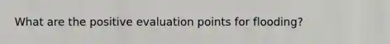 What are the positive evaluation points for flooding?