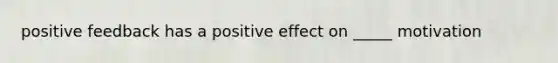 positive feedback has a positive effect on _____ motivation