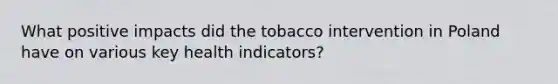 What positive impacts did the tobacco intervention in Poland have on various key health indicators?