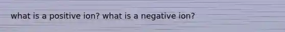 what is a positive ion? what is a negative ion?