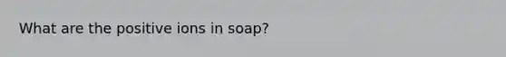 What are the positive ions in soap?