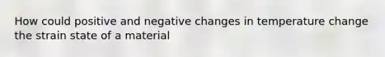 How could positive and negative changes in temperature change the strain state of a material