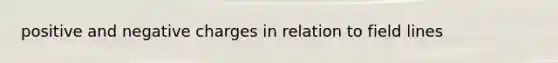 positive and negative charges in relation to field lines