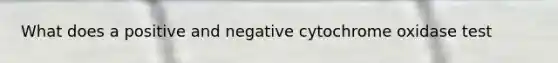 What does a positive and negative cytochrome oxidase test