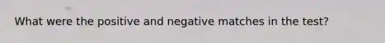 What were the positive and negative matches in the test?