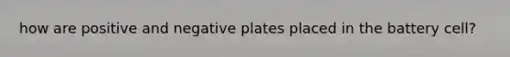 how are positive and negative plates placed in the battery cell?