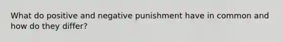 What do positive and negative punishment have in common and how do they differ?