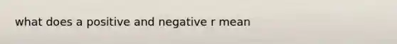 what does a positive and negative r mean