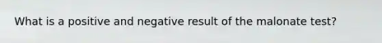 What is a positive and negative result of the malonate test?