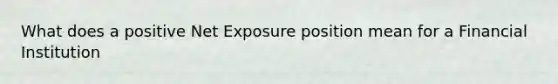 What does a positive Net Exposure position mean for a Financial Institution