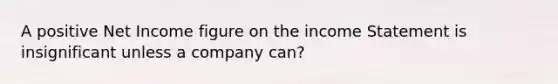 A positive Net Income figure on the income Statement is insignificant unless a company can?