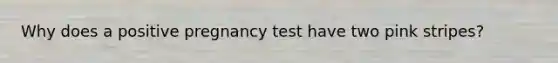 Why does a positive pregnancy test have two pink stripes?