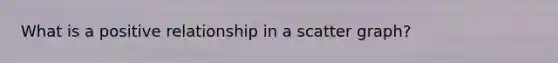 What is a positive relationship in a scatter graph?
