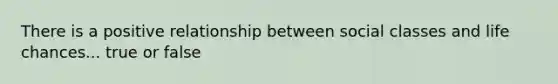 There is a positive relationship between social classes and life chances... true or false