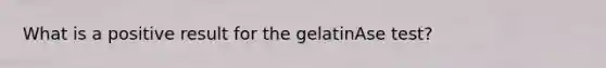 What is a positive result for the gelatinAse test?