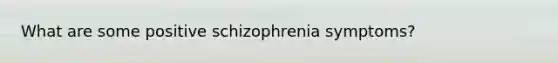 What are some positive schizophrenia symptoms?