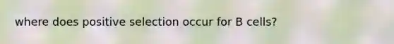 where does positive selection occur for B cells?