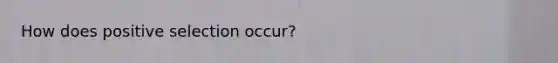 How does positive selection occur?