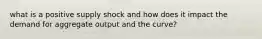 what is a positive supply shock and how does it impact the demand for aggregate output and the curve?