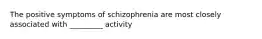 The positive symptoms of schizophrenia are most closely associated with _________ activity