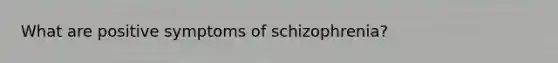 What are positive symptoms of schizophrenia?