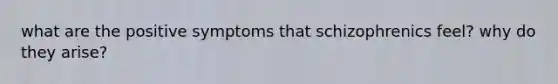 what are the positive symptoms that schizophrenics feel? why do they arise?