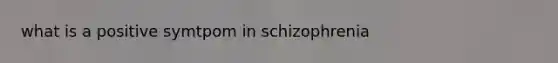 what is a positive symtpom in schizophrenia