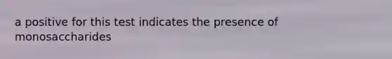a positive for this test indicates the presence of monosaccharides