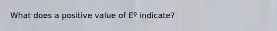 What does a positive value of Eº indicate?