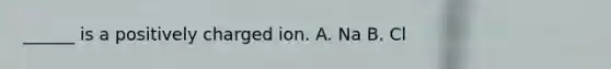 ______ is a positively charged ion. A. Na B. Cl