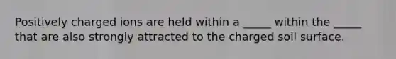 Positively charged ions are held within a _____ within the _____ that are also strongly attracted to the charged soil surface.